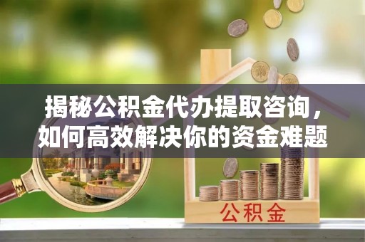 东兰揭秘公积金代办提取咨询，如何高效解决你的资金难题